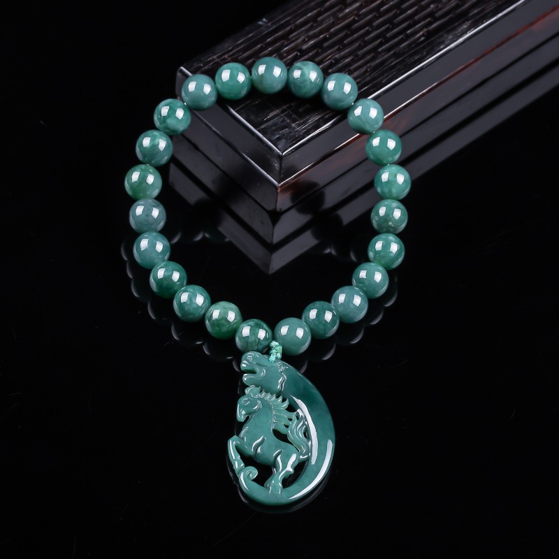 Beading - Natuurlijke Jadeïet Blue Water Zodiac Horse
