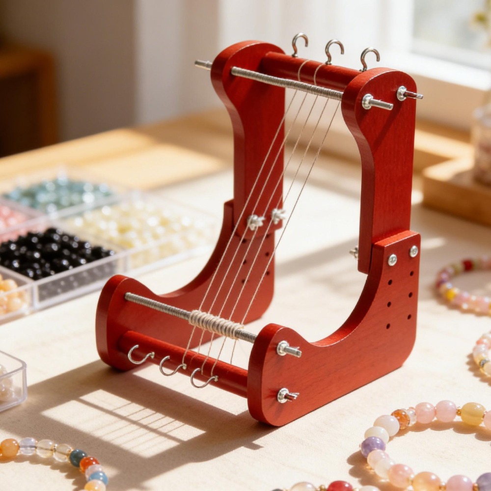 Craft Tools - Houten kralenweefgetouwset met verstelbare lengte, bureau-weefgereedschap