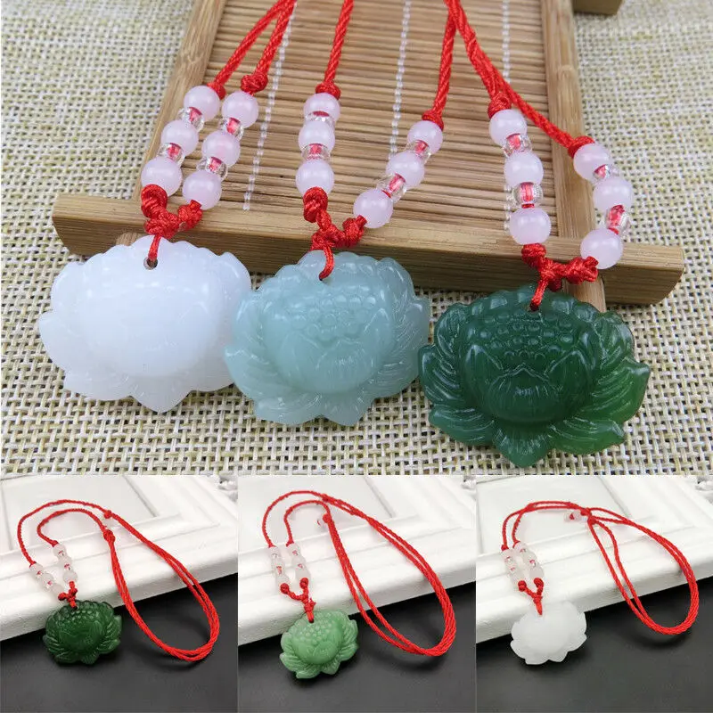 Beading - Natuurlijke groene jade lotus hanger kralen
