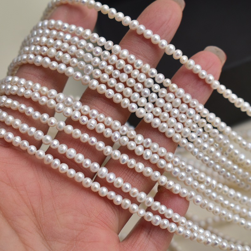 Beading - Natuurlijke zoetwaterparels, wit, 3-7 mm, eivormige,