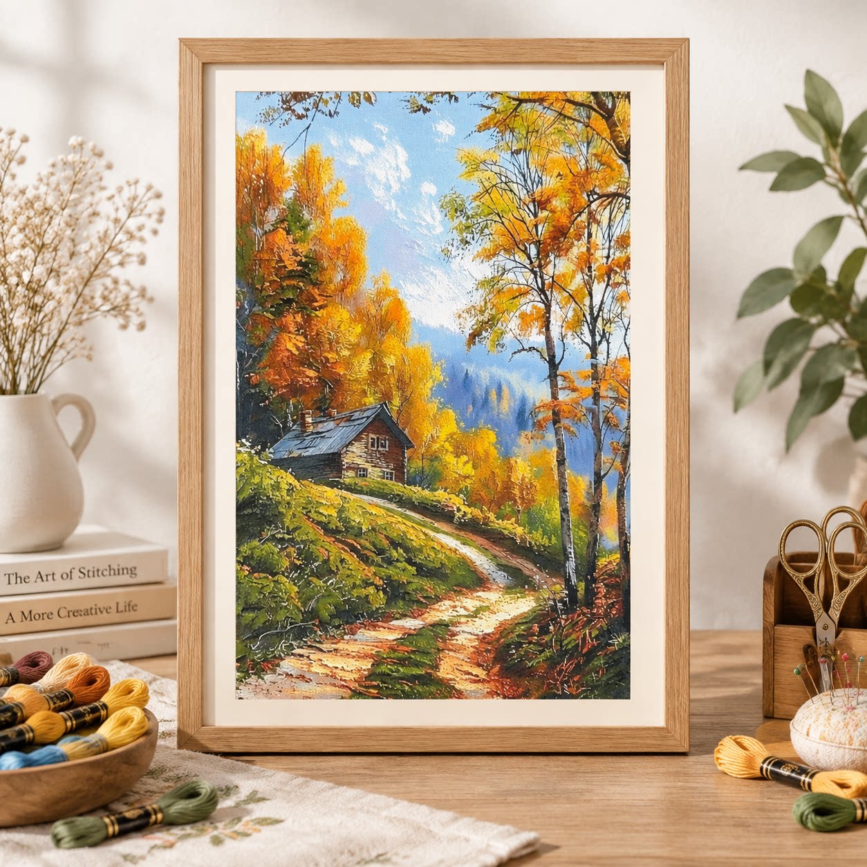 Cross Stitch Stamped Kits Beginners - [ZZ9250-Herfstboshut] DIY-stempelkruissteekset voor beginners, 11CT 14CT