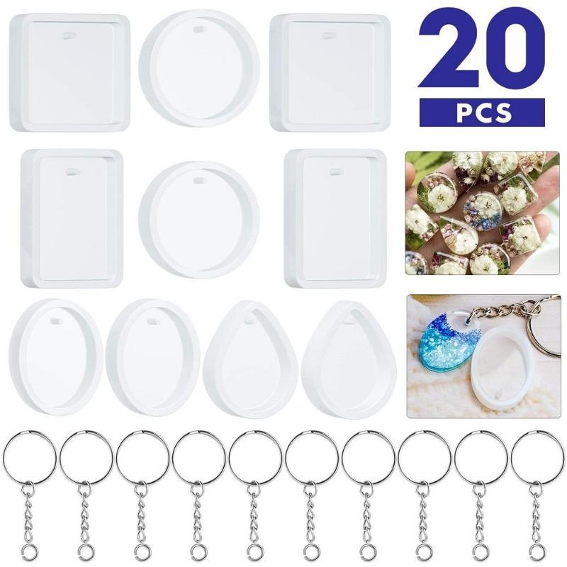 20-delige set DIY sleutelhange - Silicone Epoxy Resin Molds Set recensie en prijs