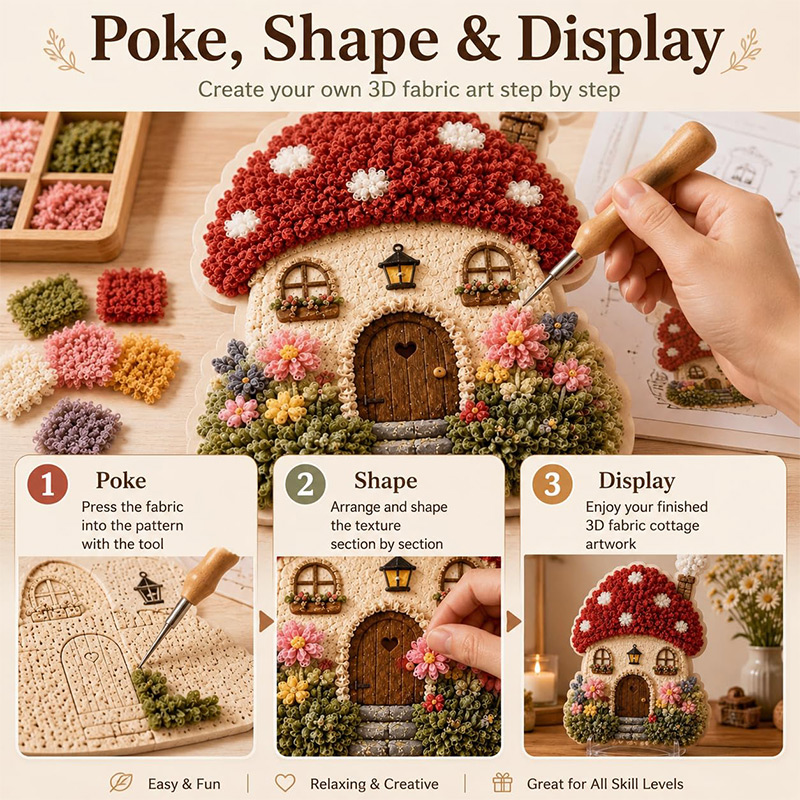 3D Mushroom House Poke Art DIY - Craft Tools recensie en prijs