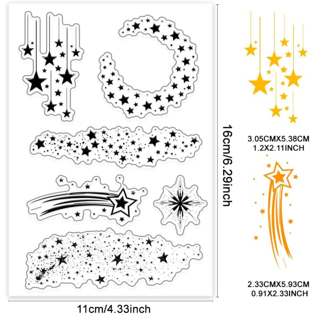 Ster Clear Stamps Night Stars  - Clear Silicone Stamps For Card Making recensie en prijs