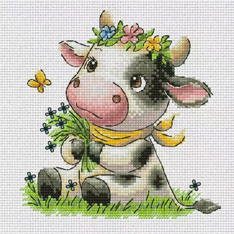 [CC2949-Schattige kleine koe]  - Cross Stitch Stamped Kits Beginners recensie en prijs