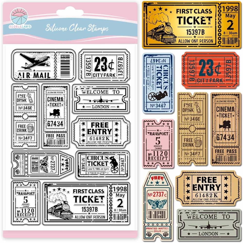 Vintage Ticket Clear Stamp voo - Clear Silicone Stamps For Card Making recensie en prijs